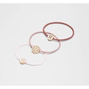 Lululemon Logo Hair Ties 3 Pack Blissful Pink